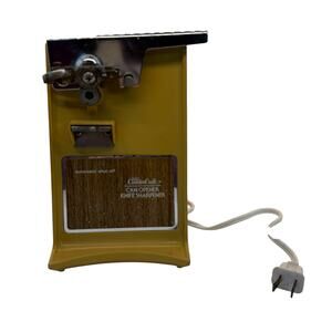 VTG Sears Counter Craft Electric Can Opener Knife Sharpener Harvest Yellow Gold